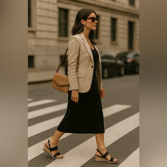 DV by Dolce Vita Black Vegan Wedge Sandals Size 8 NWB - Picture 2 of 12